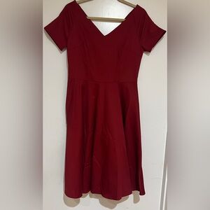 Women’s Love Brand Deep Red Midi Dress